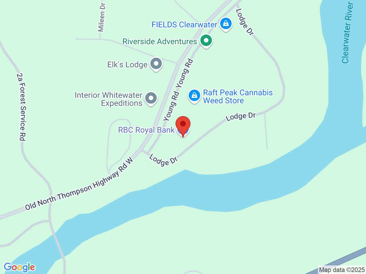 Street map for Raft Peak Cannabis, 74 Young Rd #3, Clearwater BC