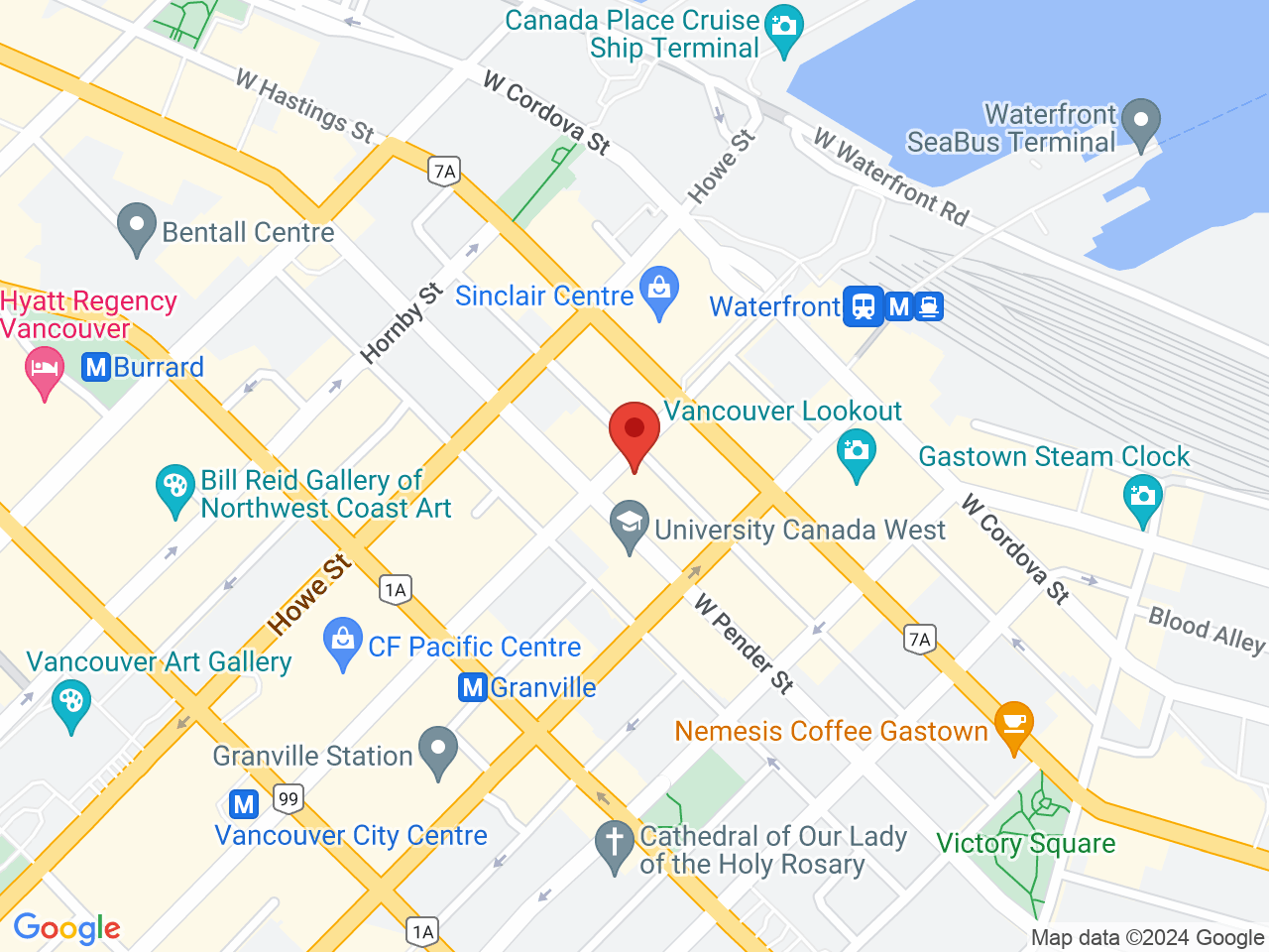 Street map for Muse Cannabis Vancouver, 460 Granville St., Vancouver BC