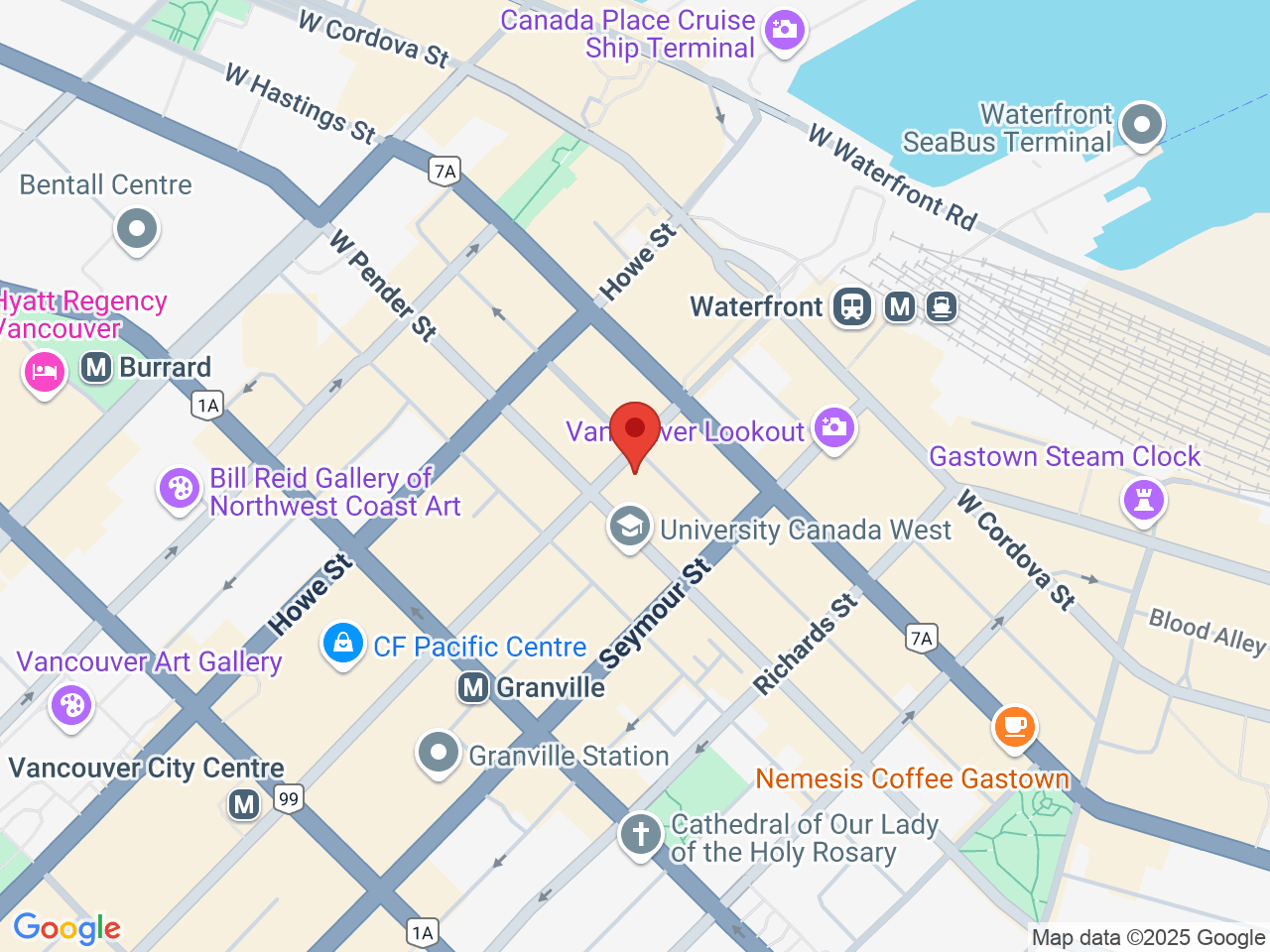 Street map for Muse Cannabis Vancouver, 460 Granville St., Vancouver BC