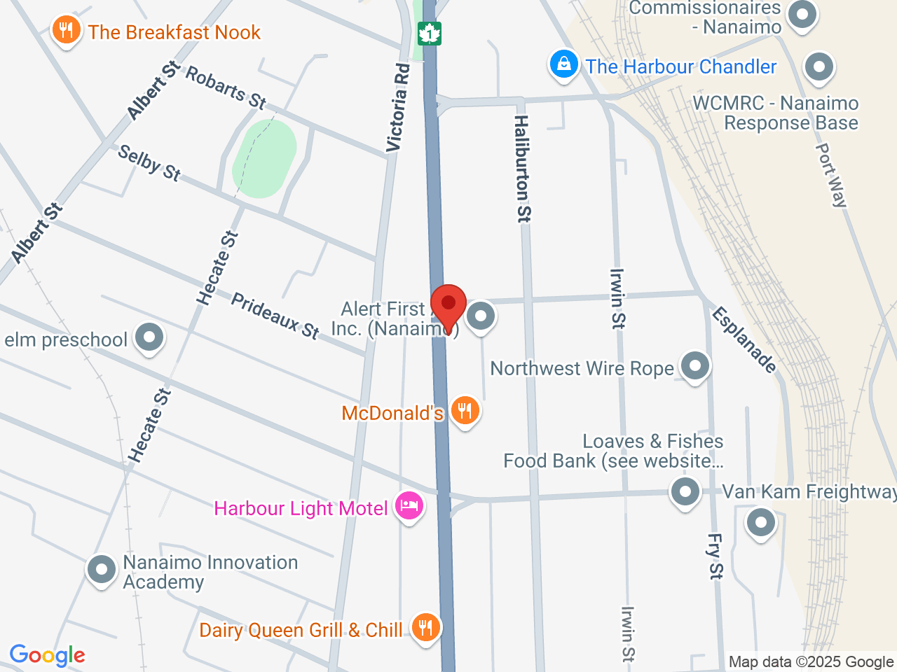 Street map for Bud Barn, 115 Nicol Street, Nanaimo BC