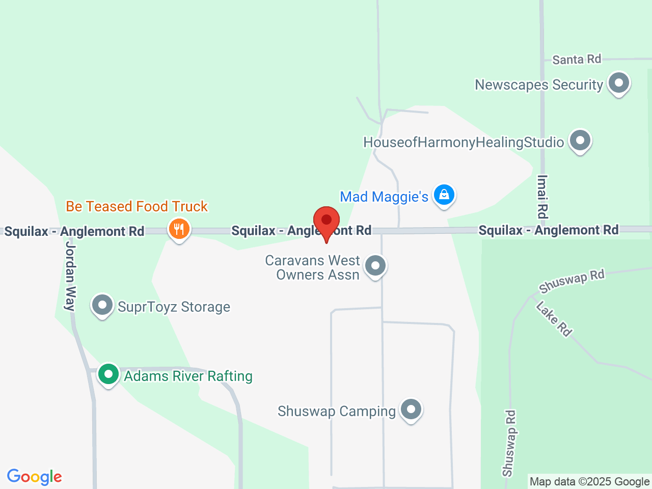 Street map for The Green Den Retail Cannabis, 3-3968 Squilax-Anglemont Road, Scotch Creek BC