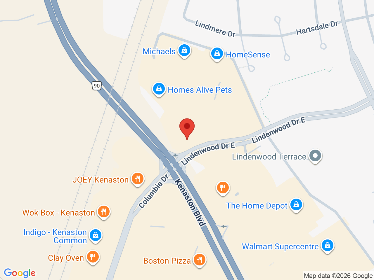 Street map for Delta 9 Cannabis Store, Unit 2 - 1589 Kenaston Blvd., Winnipeg MB