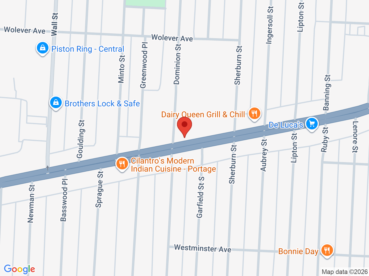 Street map for Flint & Embers, 100 - 1065 Portage Ave., Winnipeg MB