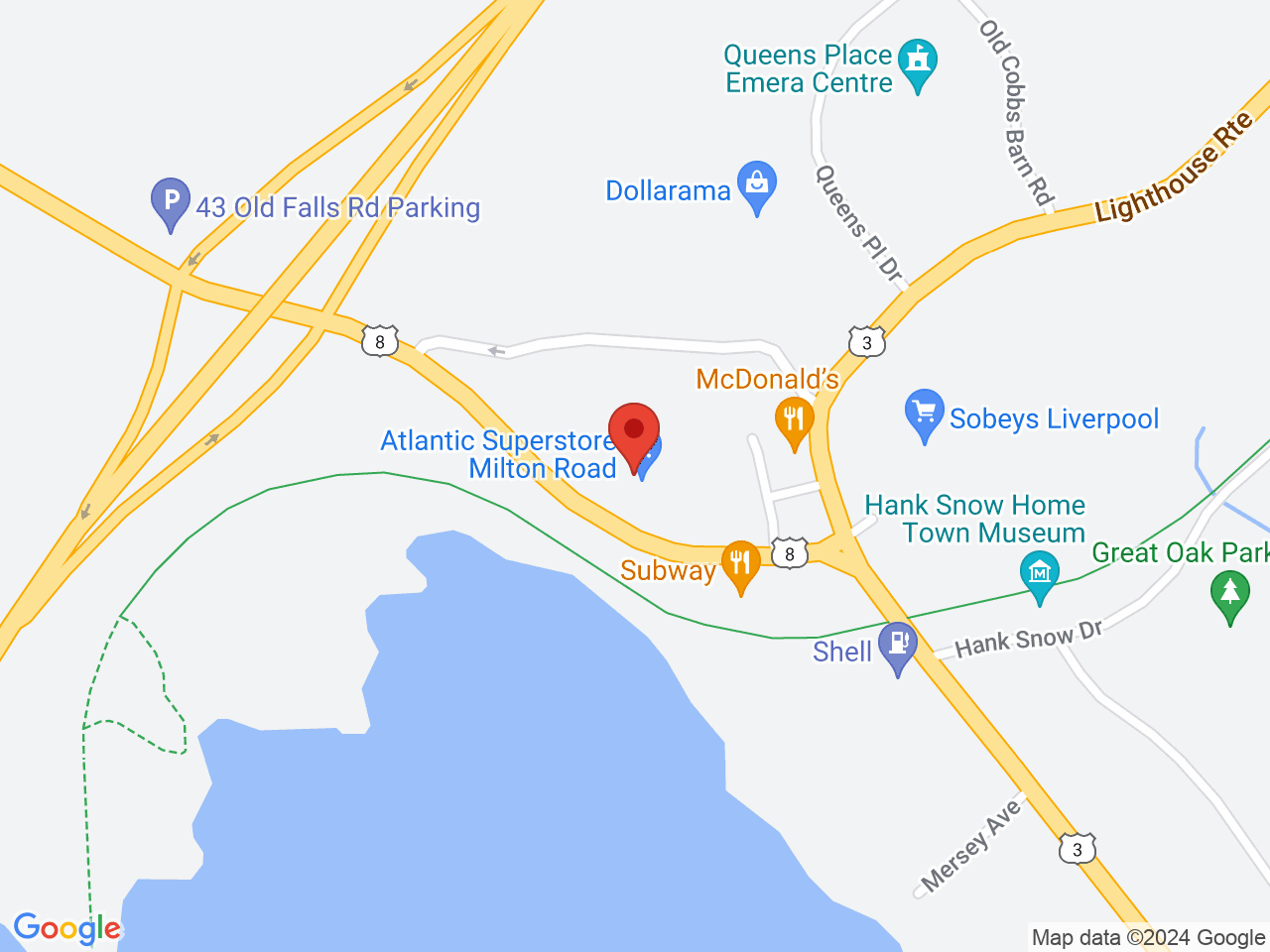 Street map for NSLC Cannabis Liverpool, 50 Milton Road, Liverpool NS
