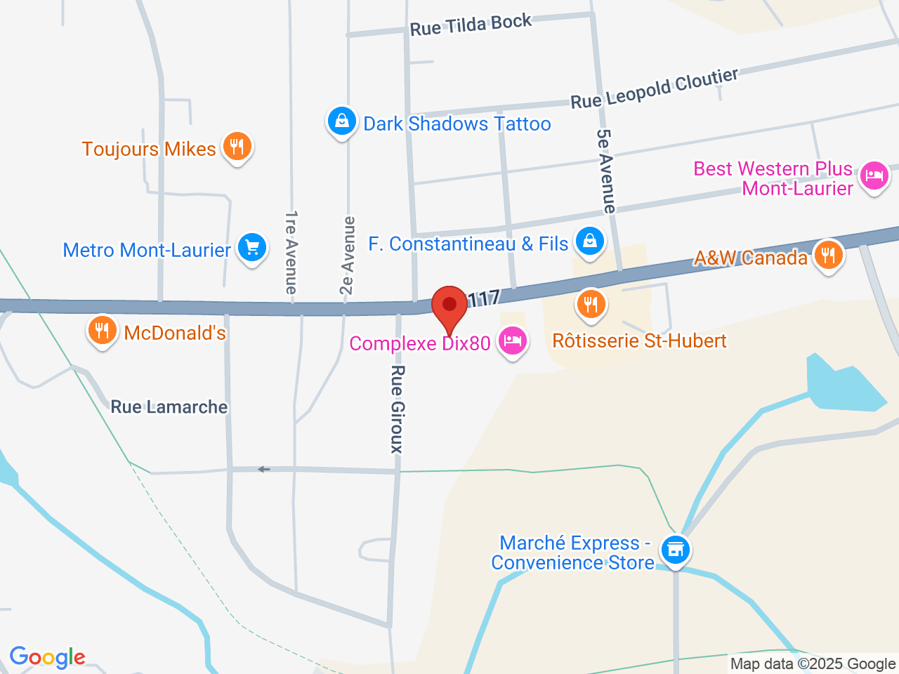 Street map for SQDC Mont-Laurier, 1054, boul. Albiny-Paquette, Mont-Laurier QC