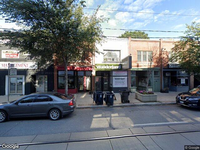 Street view for Wonderland Cannabis Beaches Leslieville, 1578 Queen St. East, Toronto ON
