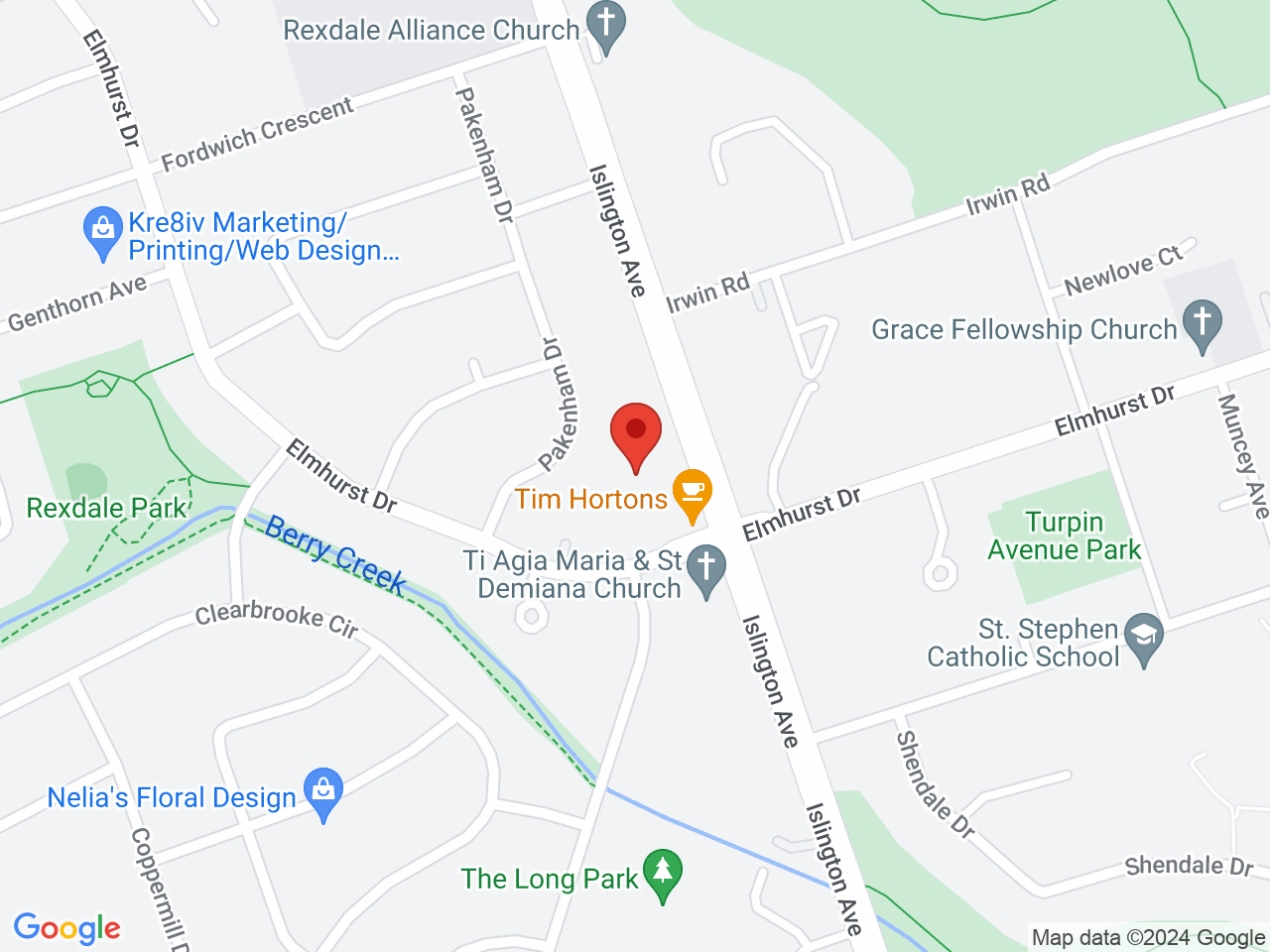 Street map for Blackstar Cannabis, 2428 Islington Ave Suite 107, Etobicoke ON