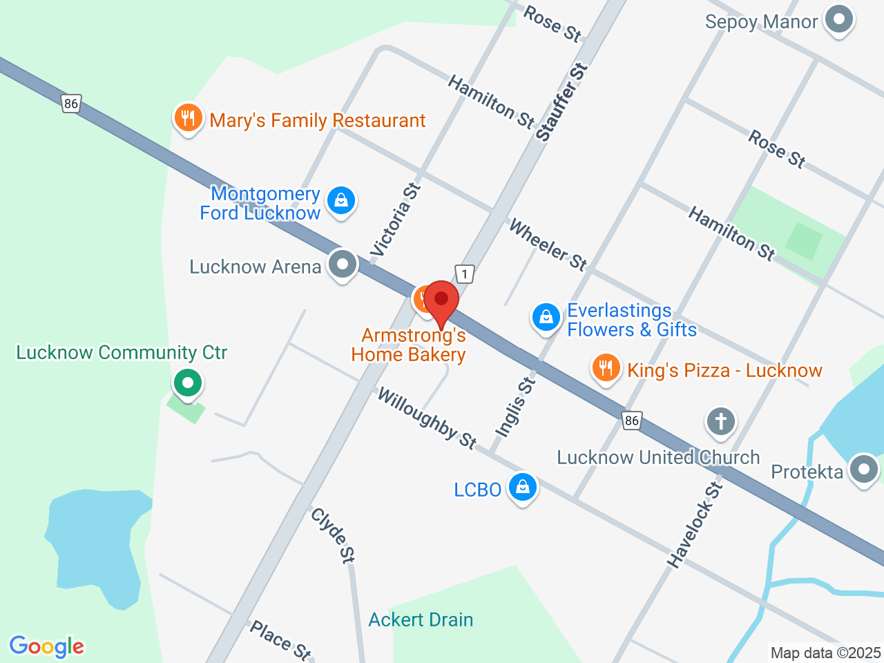 Street map for Budzrus Lucknow, 638 Campbell St, Lucknow ON