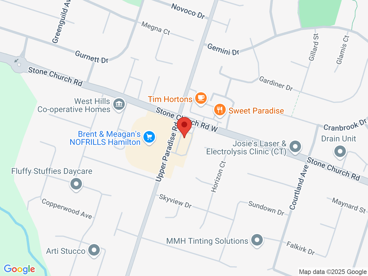 Street map for AFFX Cannabis, 919 Upper Paradise Rd #5, Hamilton ON