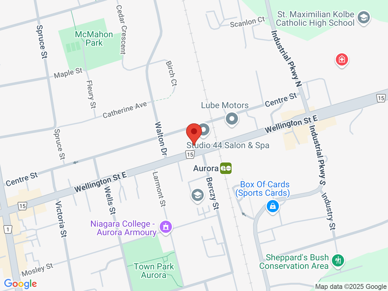 Street map for Alpha Cannabis, 118 Wellington St E, Aurora ON