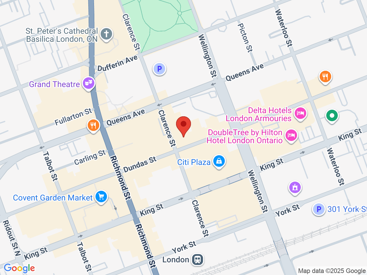 Street map for Area 420, 226 Dundas St, London ON