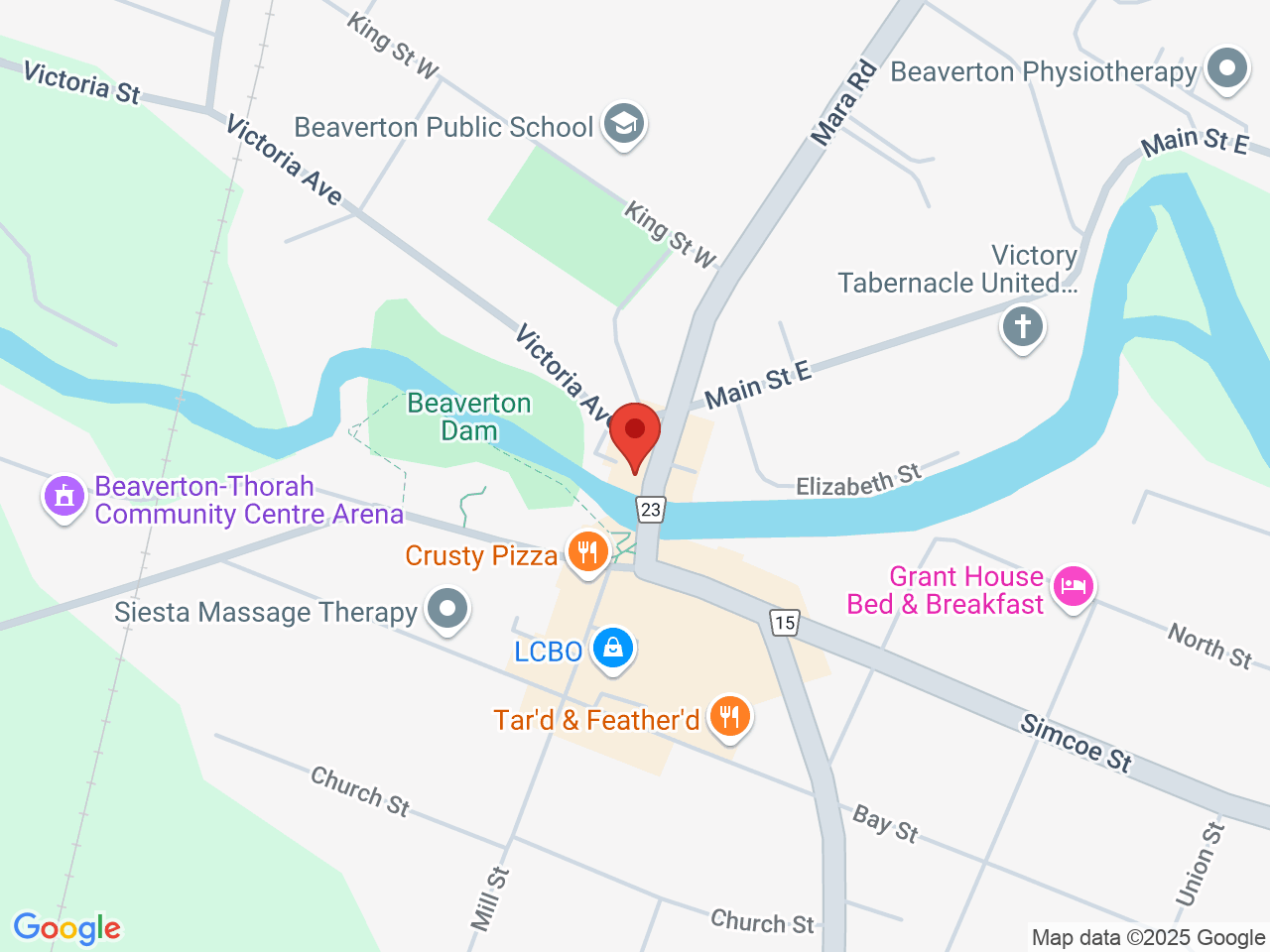 Street map for Beaverton Cannabis, 280 Mara Rd, Beaverton ON