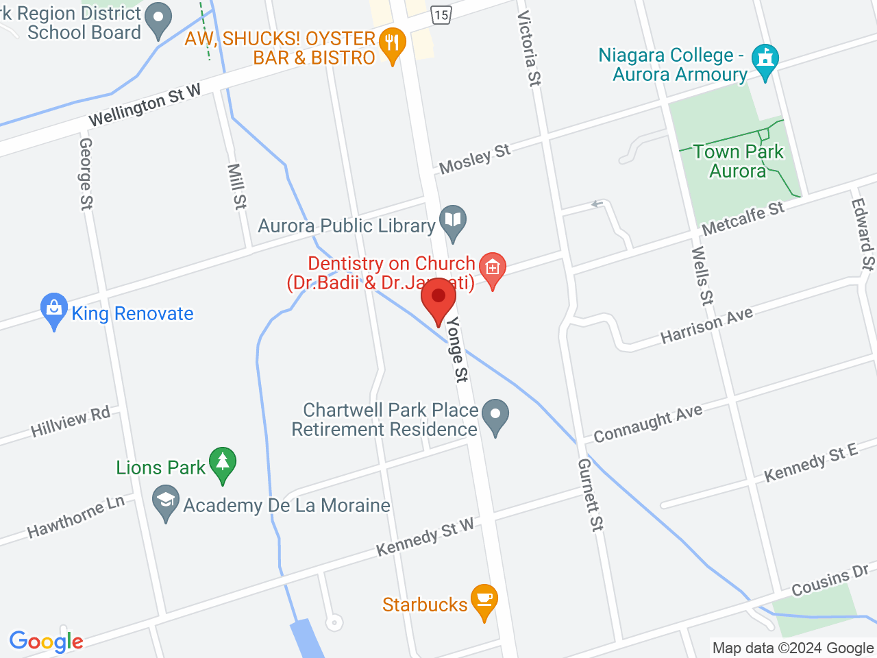 Street map for Ashario Cannabis Aurora, 15114 Yonge St, Aurora ON