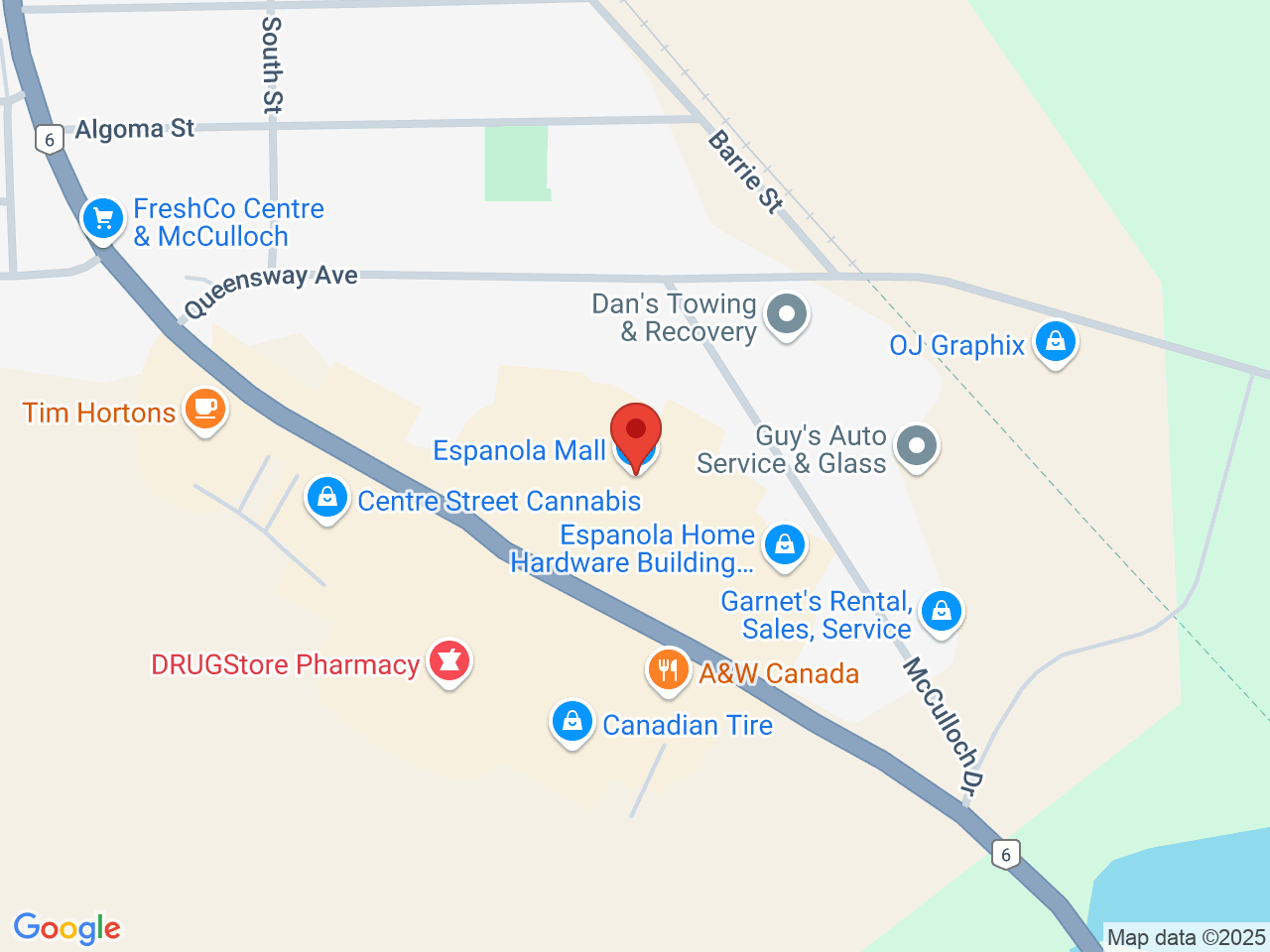 Street map for Highlife Cannabis (Bananas) Espanola, 800 Centre St, Espanola ON