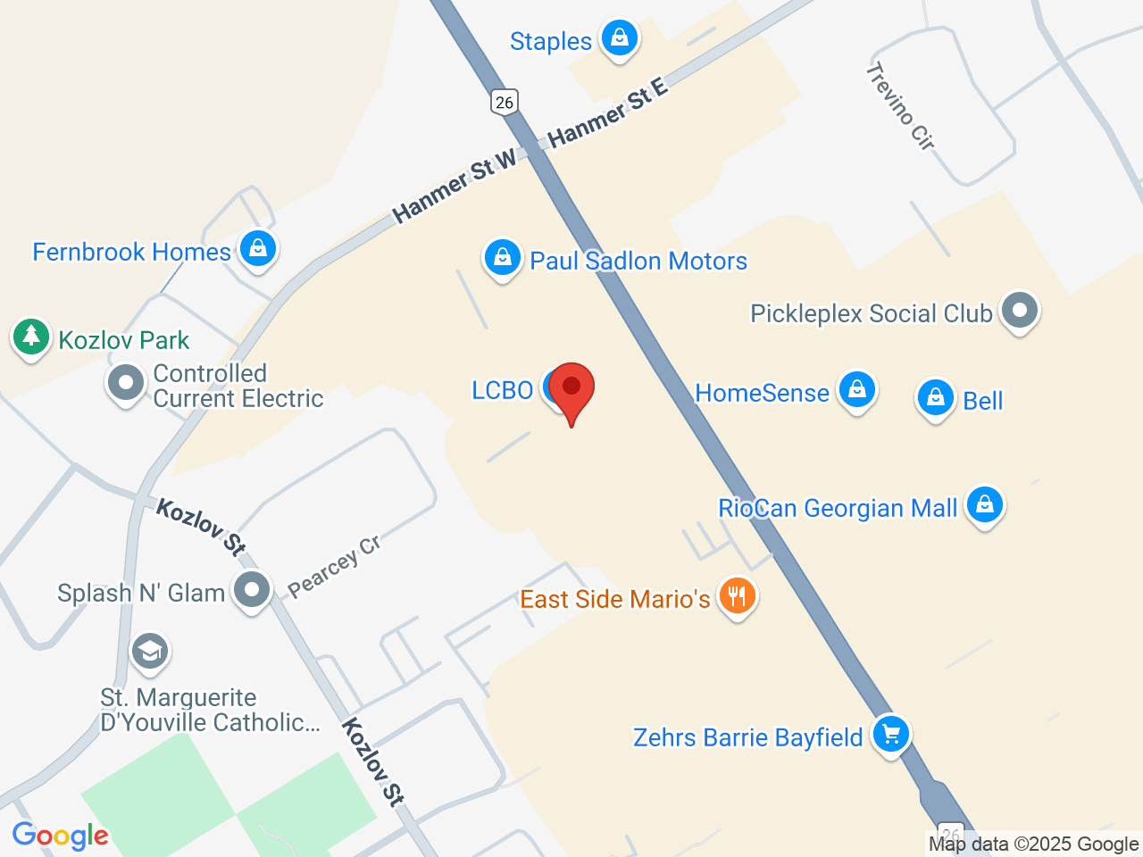 Street map for Pop's Cannabis Co., 534 Bayfield St, Barrie ON