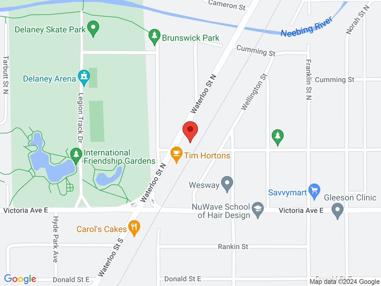 Street map for Bean Cannabis Shop, 160 Waterloo St N #3, Thunder Bay ON