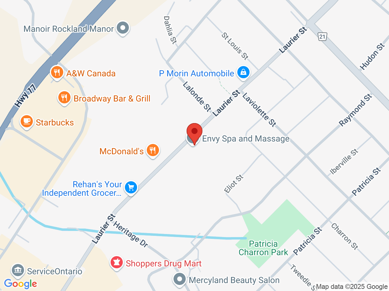 Street map for Big River Cannabis, 2613 Laurier St, Rockland ON