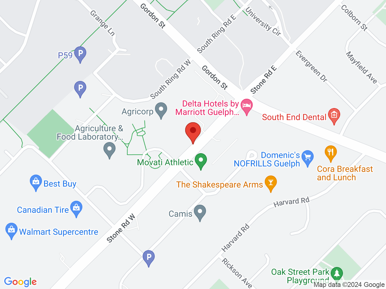 Street map for Bud's Cannabis Store, 370 Stone Rd W, Guelph ON