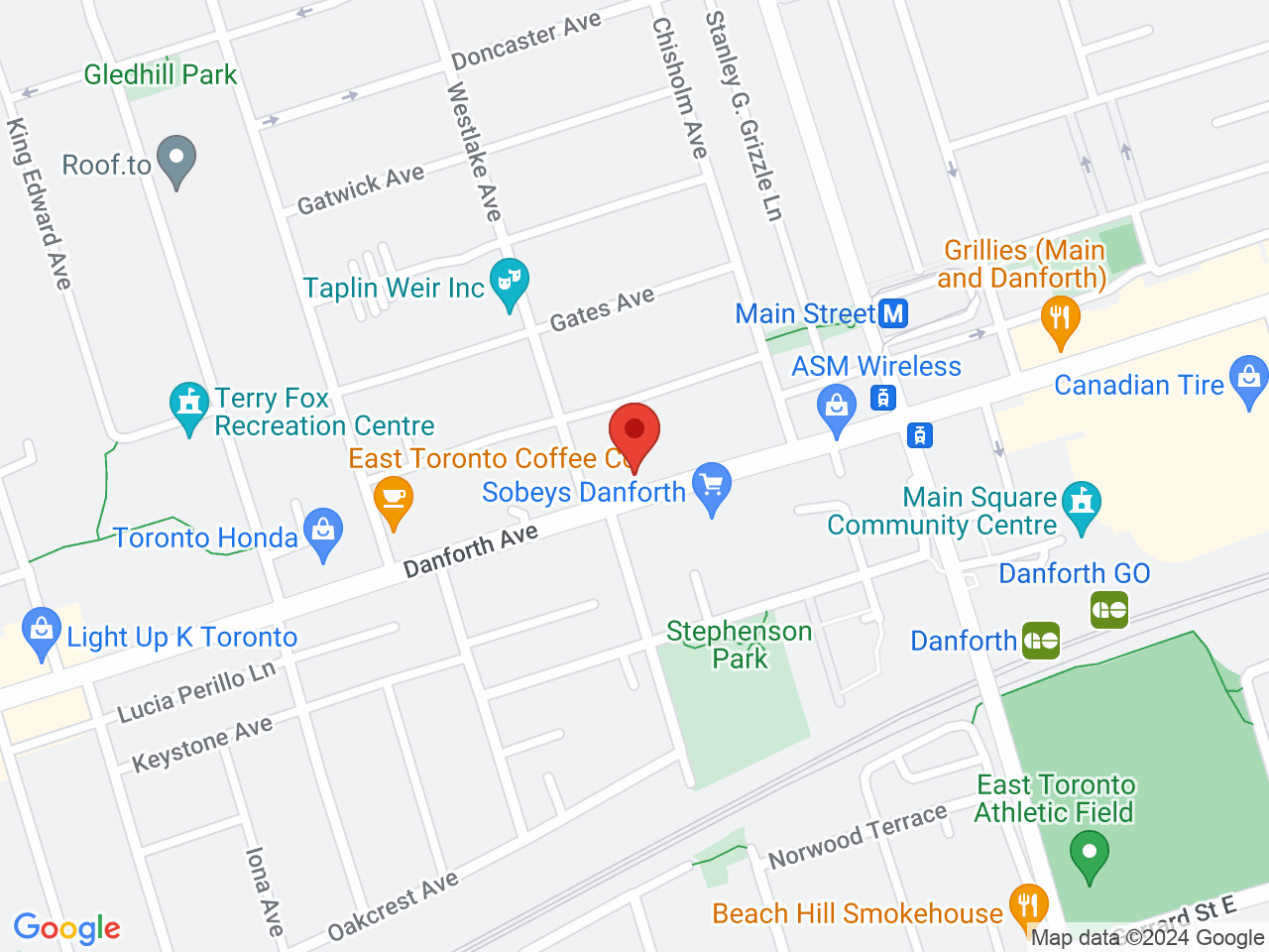 Street map for Budside, 2430 Danforth Ave, Toronto ON
