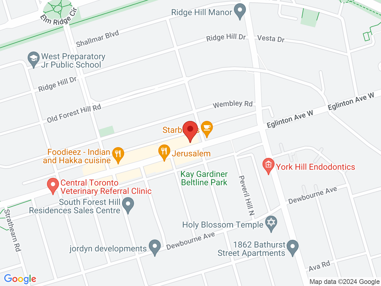 Street map for CanaCulture Cannabis Store, 914 Eglinton Ave W, Toronto ON