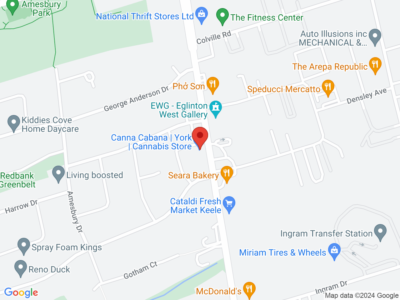 Street map for Canna Cabana Keele, 2318 Keele St., North York ON