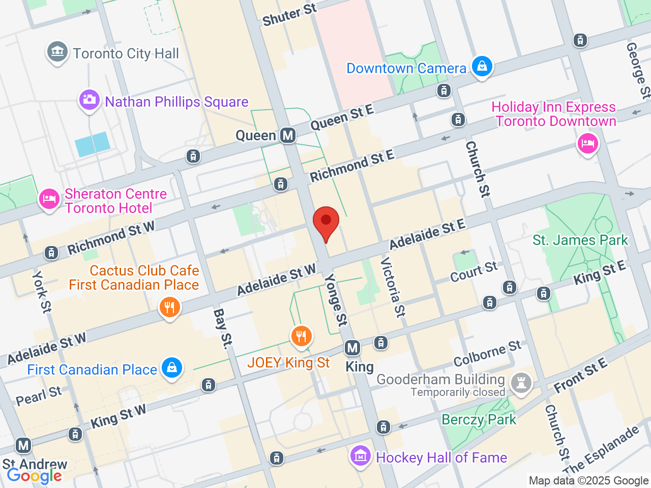 Street map for Canna North Cannabis Store, 117 Yonge St, Toronto ON