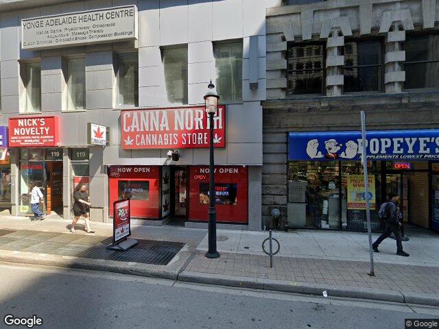 Street view for Canna North Cannabis Store, 117 Yonge St, Toronto ON