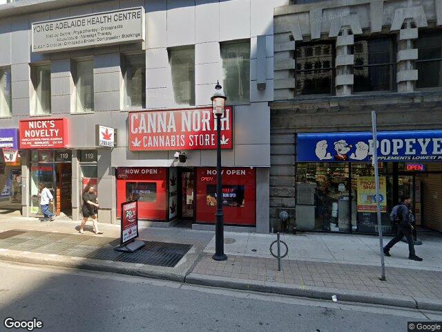 Street view for Canna North Cannabis Store, 117 Yonge St, Toronto ON