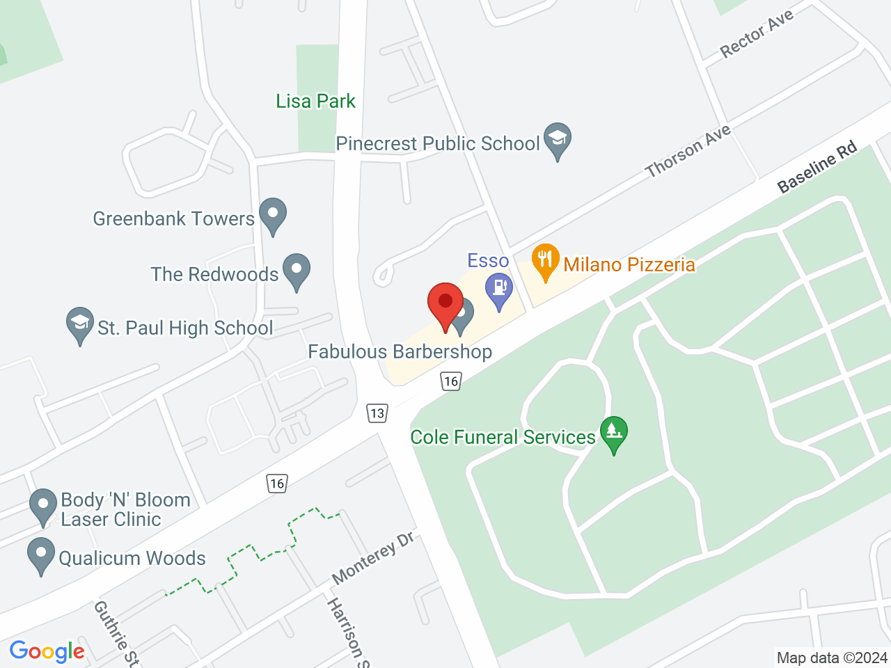 Street map for Canna North Cannabis Store, 2547 Baseline Rd, Ottawa ON