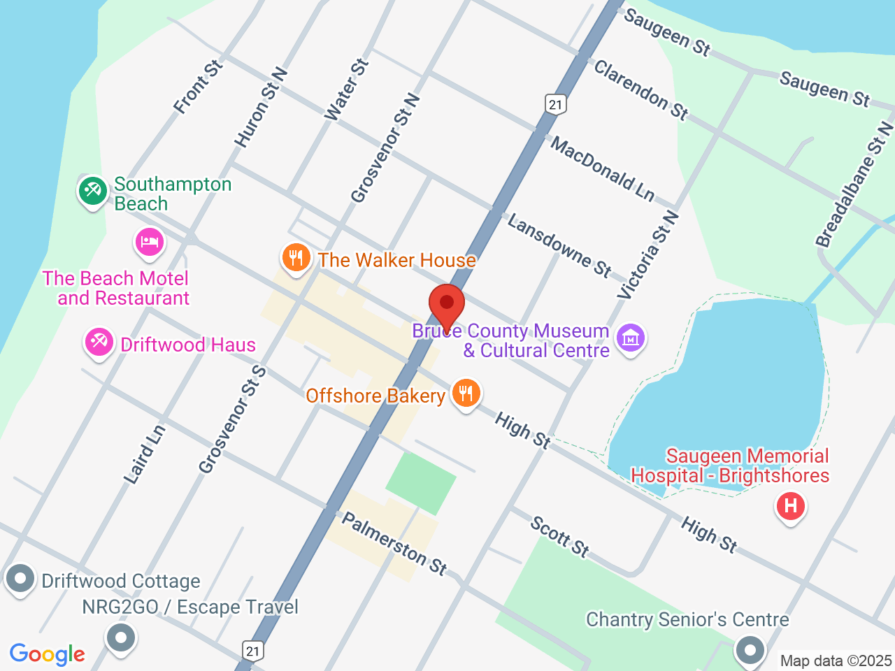 Street map for Cannabis Grey Bruce, 17 Albert St. N, Southampton ON