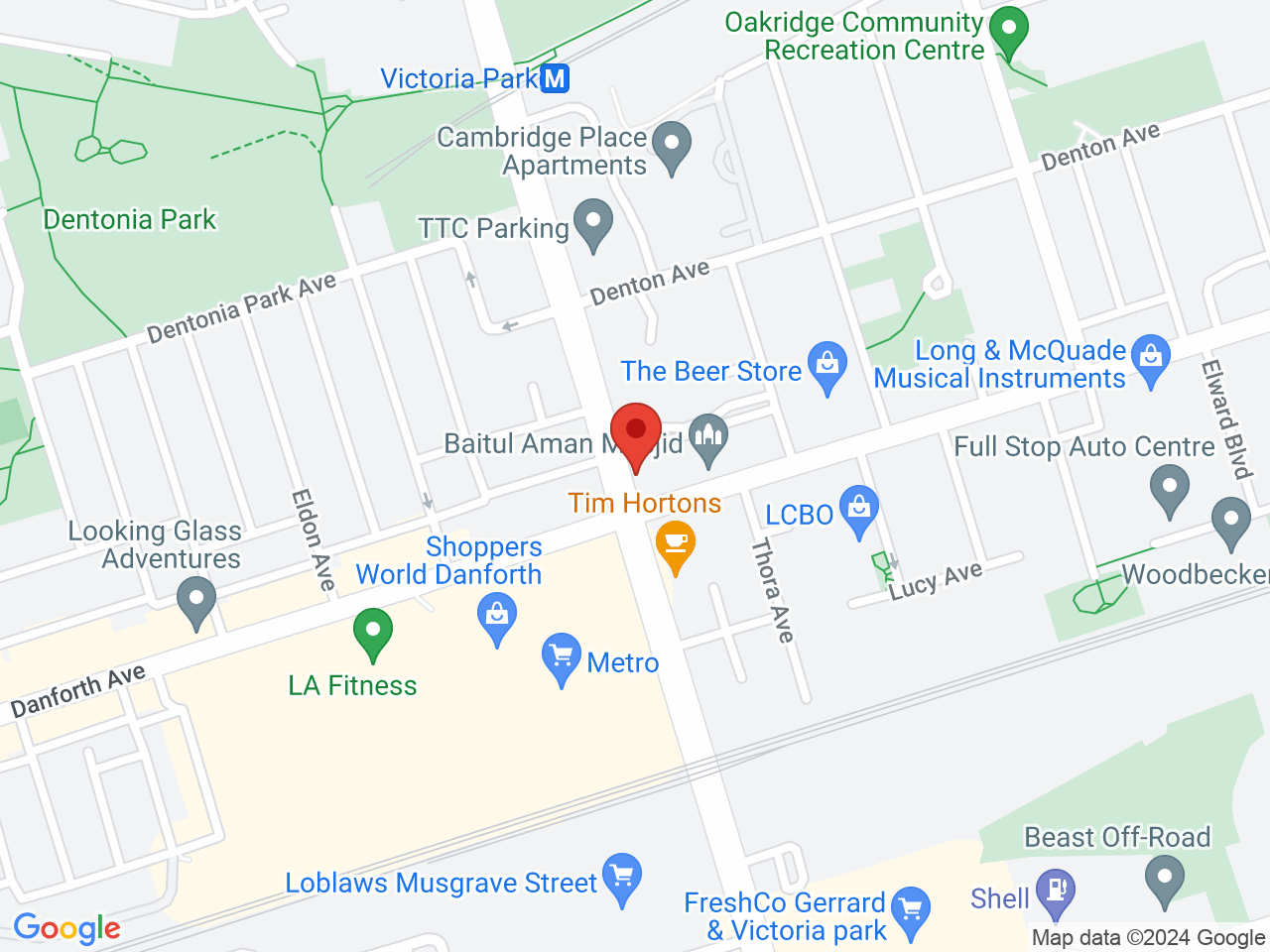 Street map for Cannabis Place, 653 Victoria Park Ave, Scarborough ON