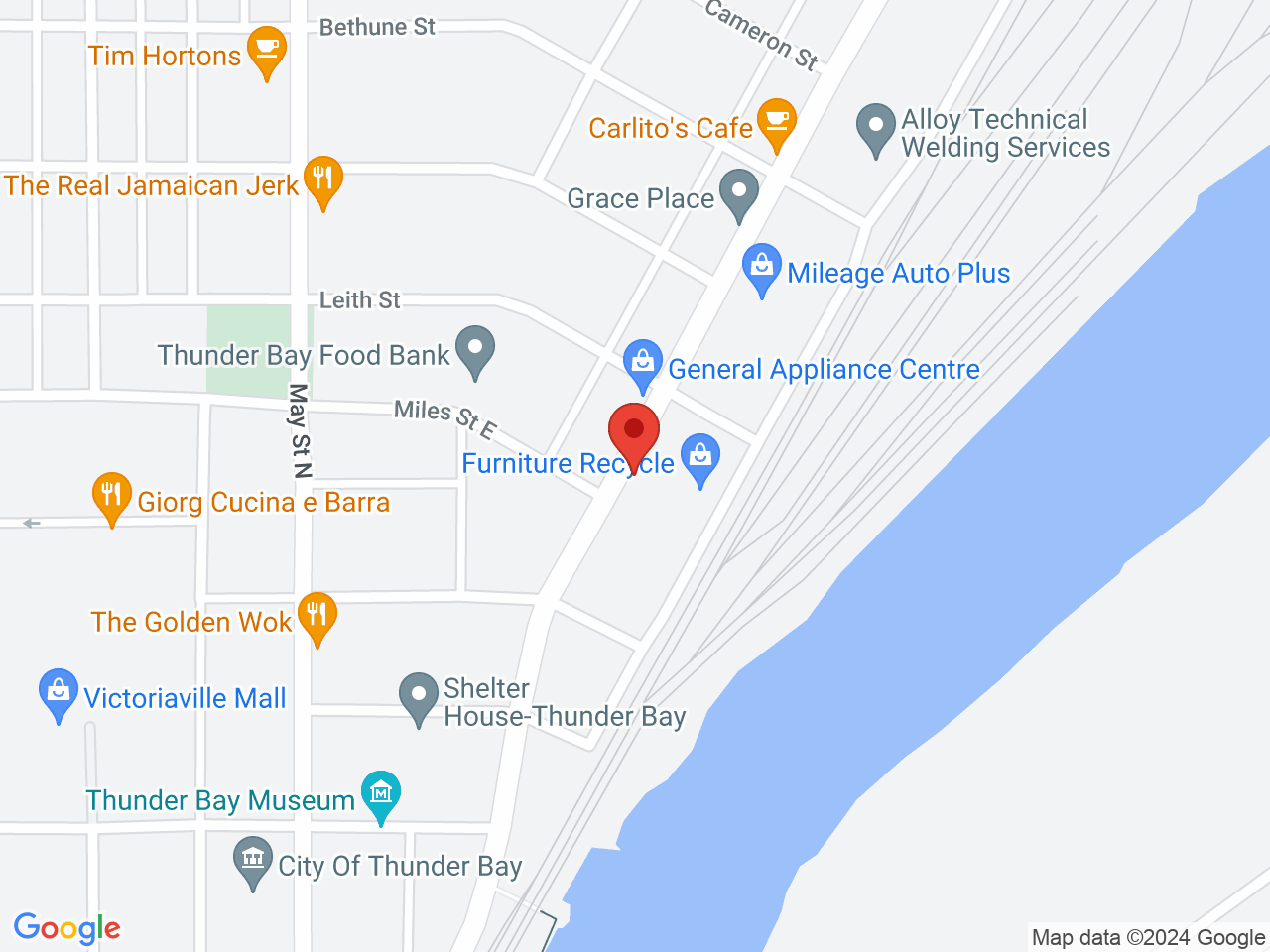 Street map for Cannabis Plus Store, 128 Simpson St., Thunder Bay ON