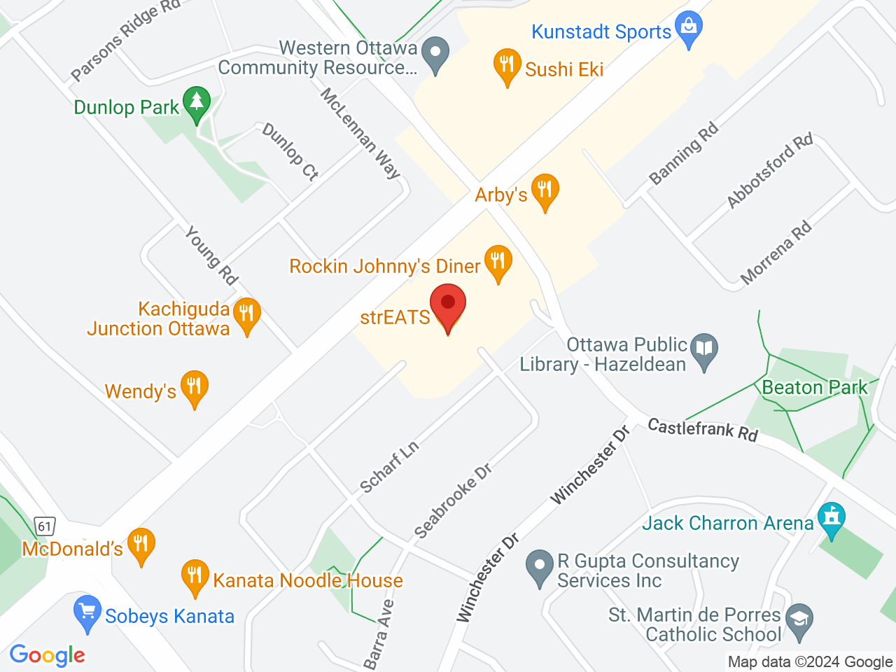 Street map for Canatime, 484 Hazeldean Rd, Kanata ON