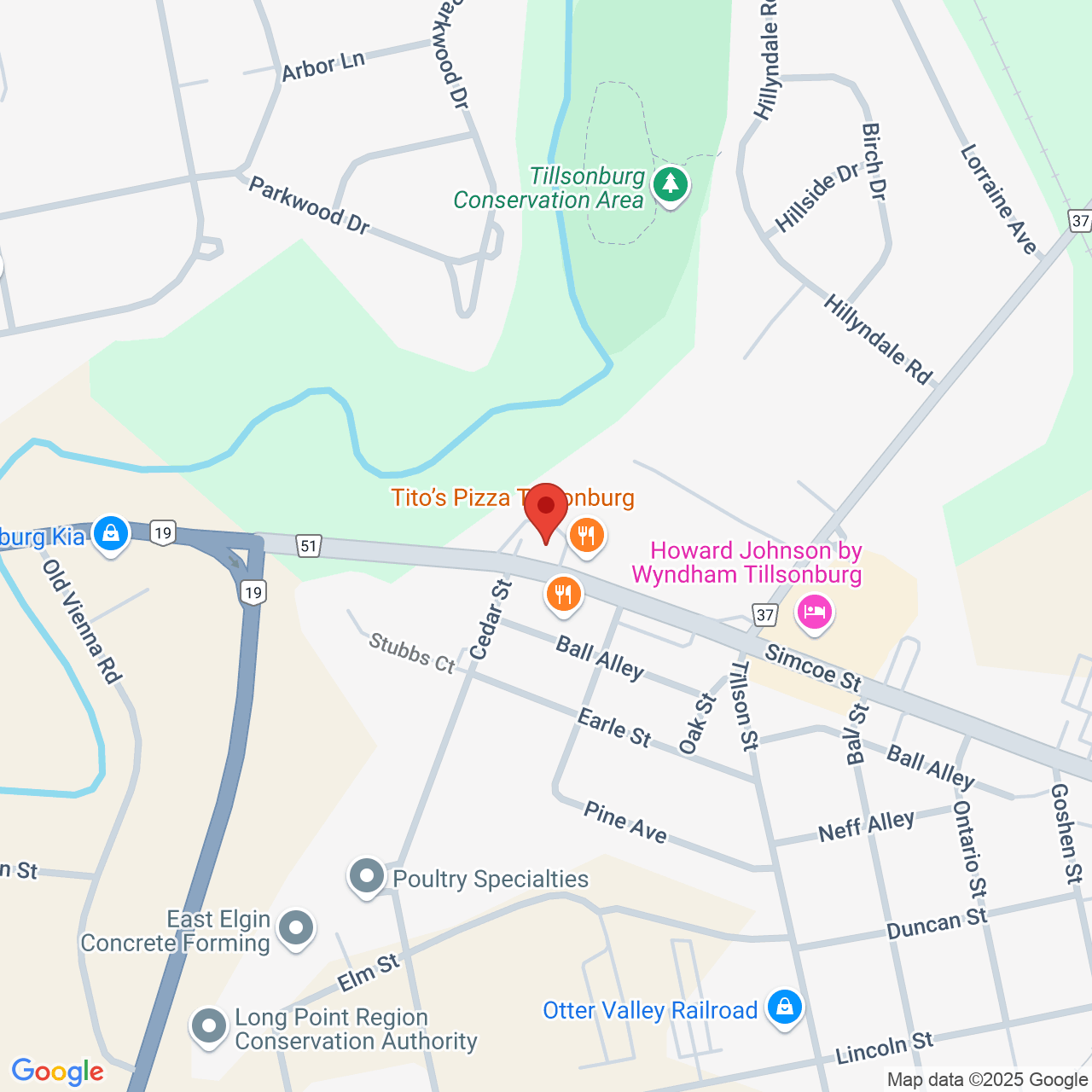Street map for Fiore Verde, 52 Simcoe St, Tillsonburg ON