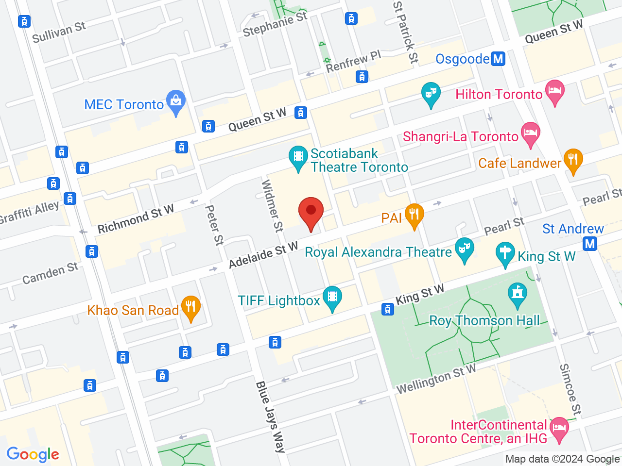 Street map for Century Cannabis, 288 Adelaide St. W., Toronto ON
