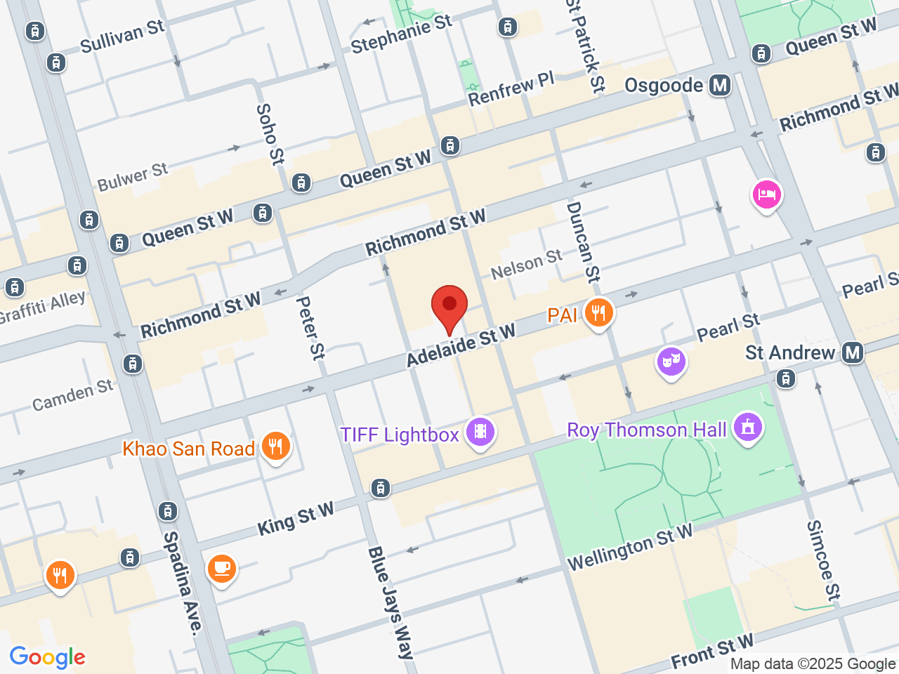 Street map for Century Cannabis, 288 Adelaide St. W., Toronto ON