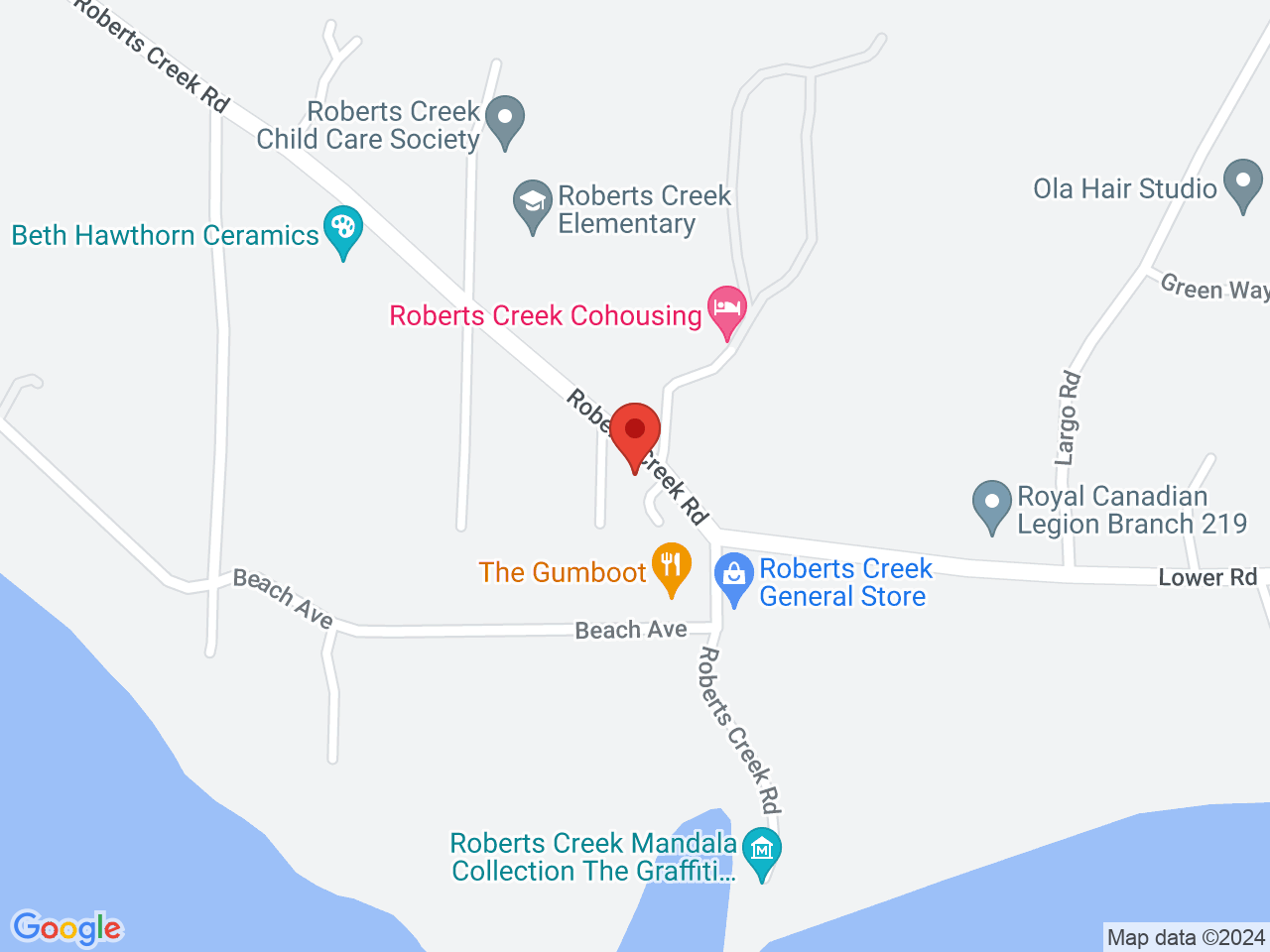 Street map for Infinity Cannabis Chill Out Joint, 1057 Roberts Creek Rd, Roberts Creek BC