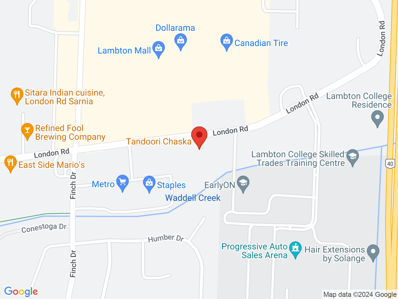 Street map for Chill Cannabis, 1407 London Rd, Sarnia ON
