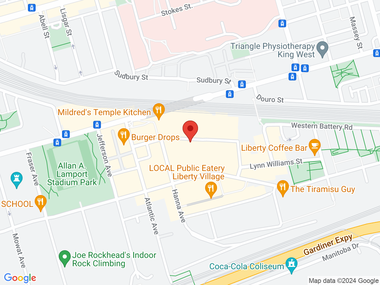 Street map for Pop's Cannabis Co., 61 Hanna Ave #3, Toronto ON