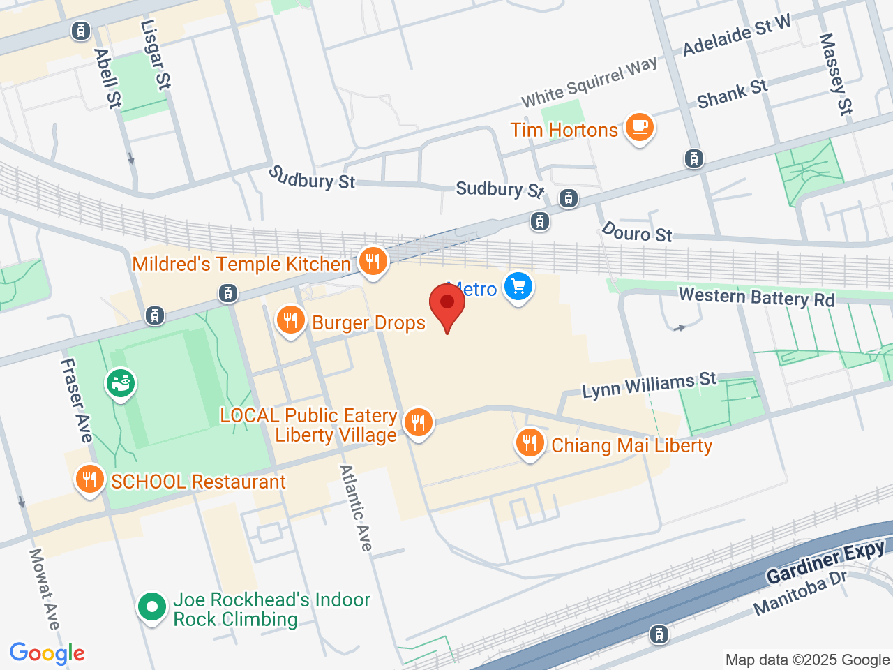 Street map for Pop's Cannabis Co., 61 Hanna Ave #3, Toronto ON