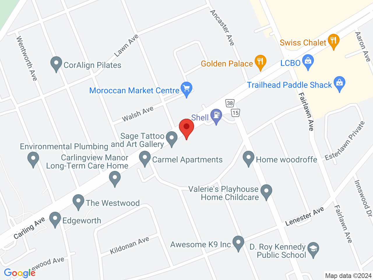 Street map for Chrontact Cannabis, 2280 Carling Ave., Suite 1, Ottawa ON