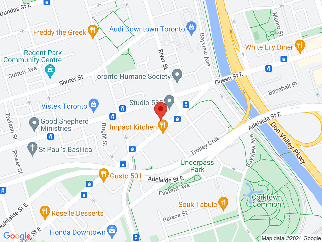 Street map for Northern Helm Cannabis Corktown, 514 King St E, Toronto ON