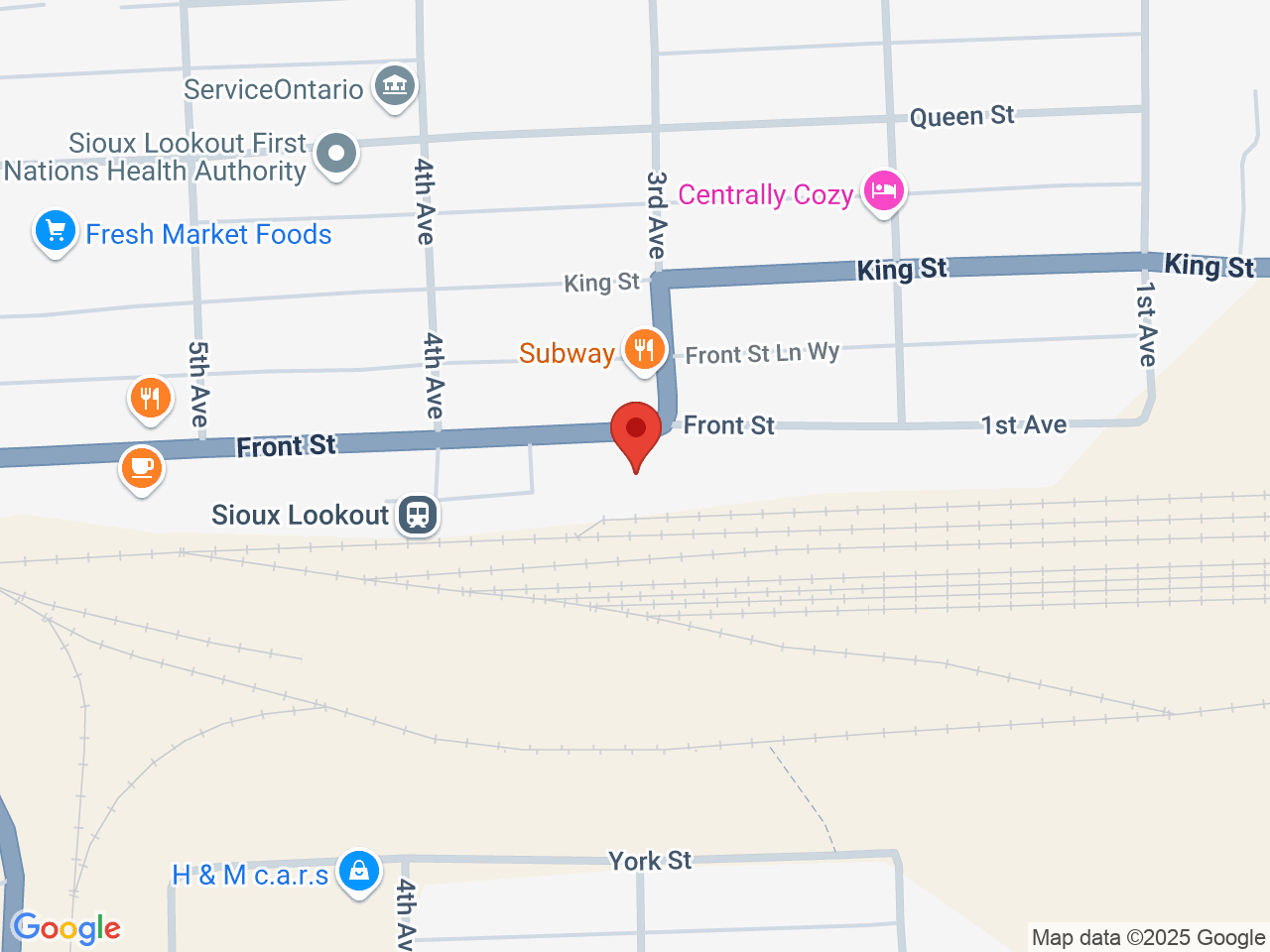 Street map for T Cannabis, 37 Front St, Sioux Lookout ON