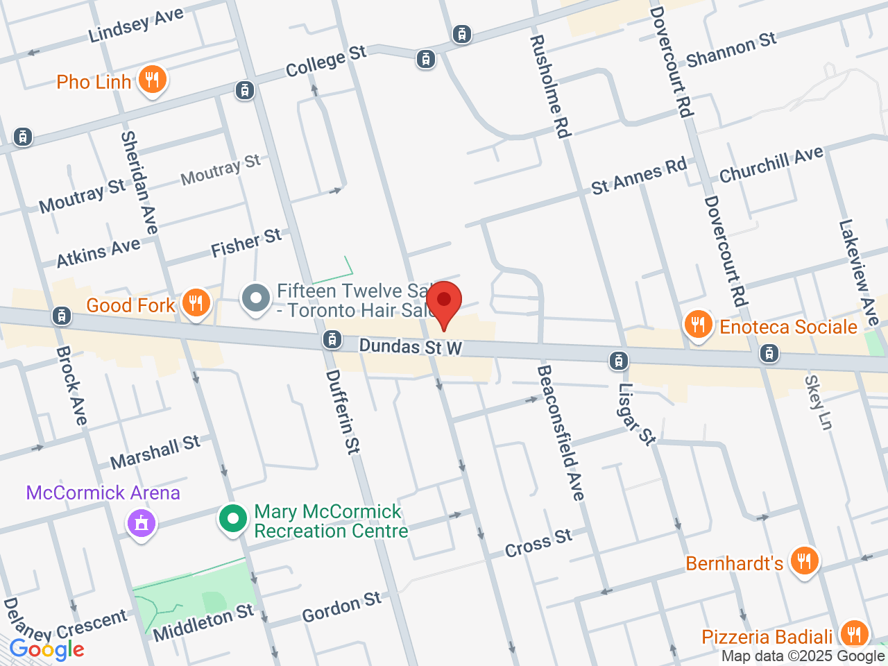 Street map for Nomade Cannabis, 1428 Dundas St W, Toronto ON