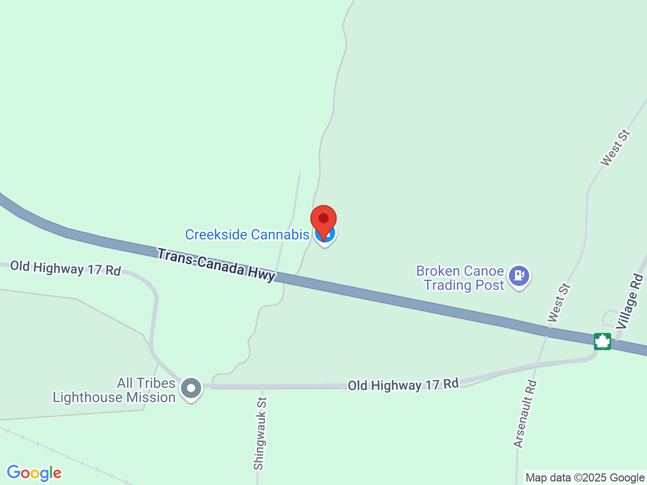 Street map for Creekside Cannabis, 26220 Hwy 17, Blind River ON