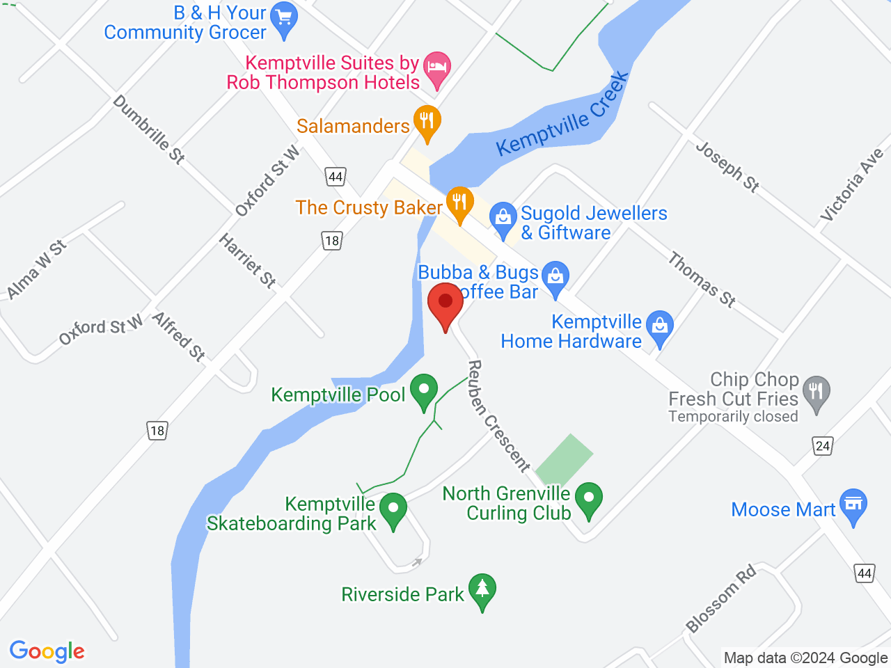 Street map for Creekside Greens, 19 Reuben Cres, Kemptville ON