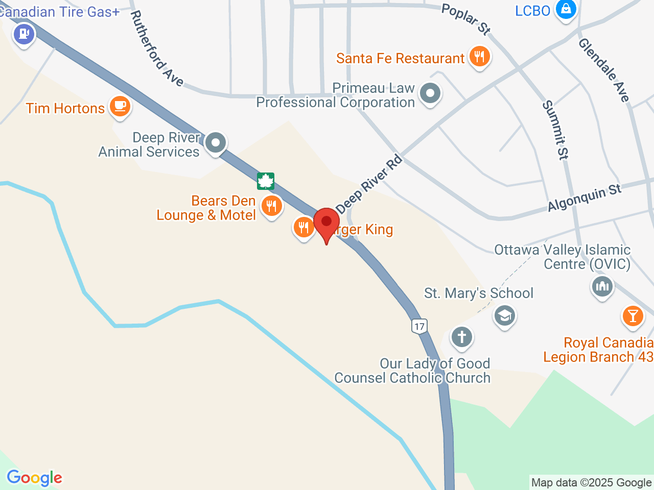 Street map for Deep River Cannabis, 33155 Highway 17 East, Deep River ON