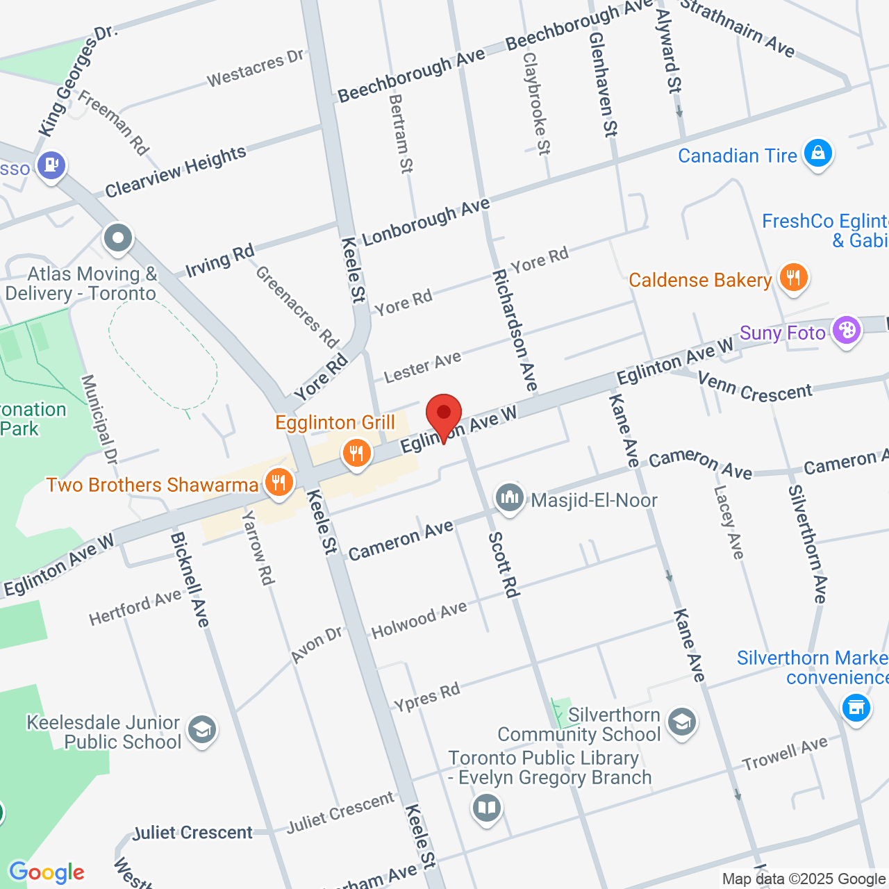 Street map for Hi Class Cannabis, 2559 Eglinton Ave W, Toronto ON