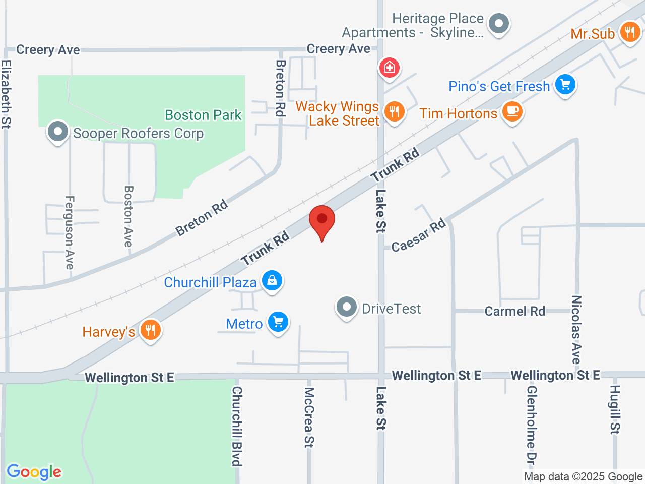 Street map for Due North Cannabis, 150 Churchill Blvd Unit C001, Sault Ste Marie ON