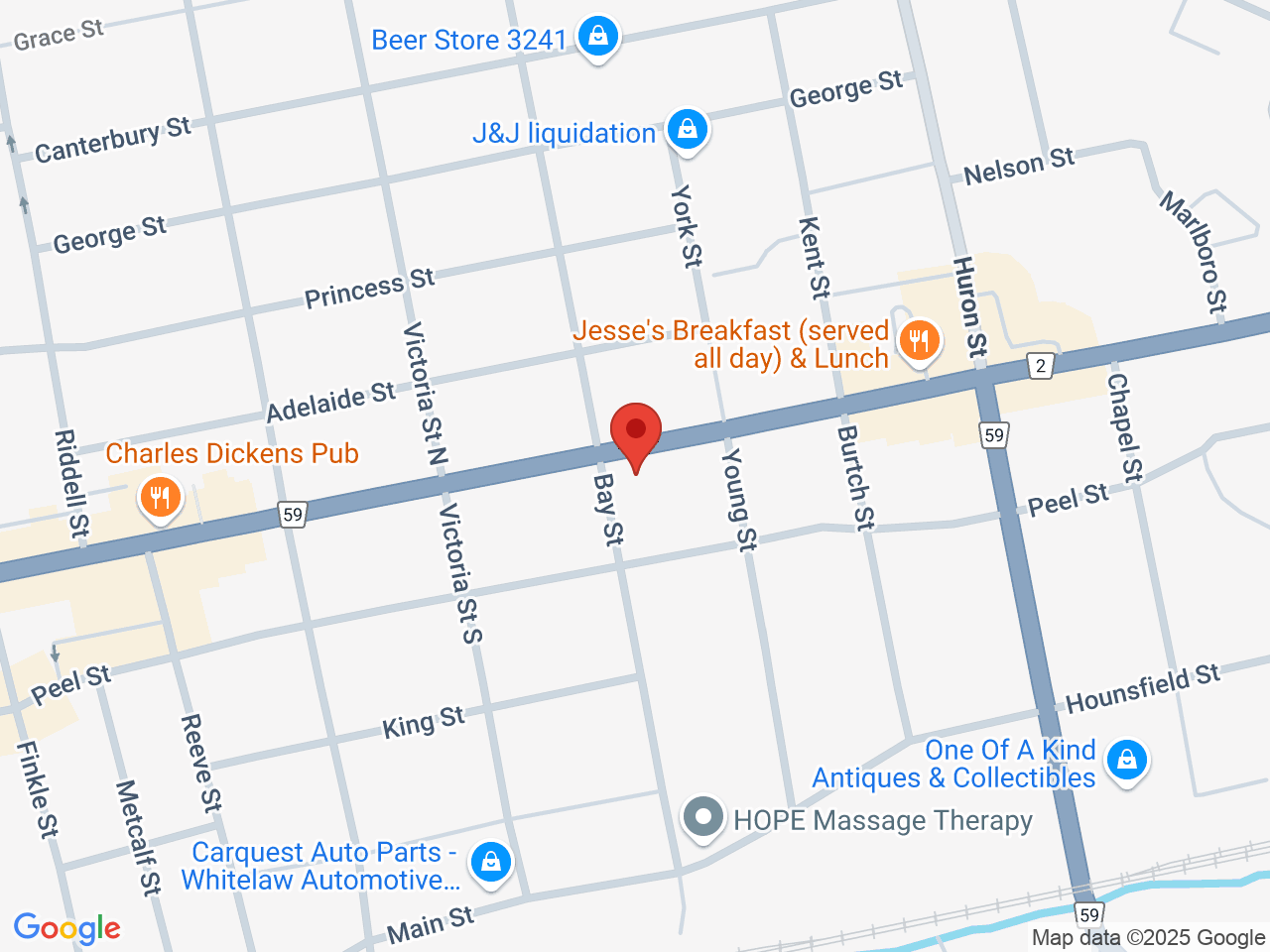 Street map for Dundas Cannabis, 620 Dundas St, Woodstock ON